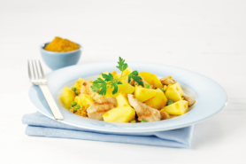 Rezept Kartoffel Currylinsen Mit Poulet