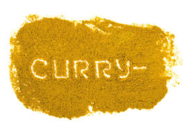 Currypulver mit Schriftzug Curry