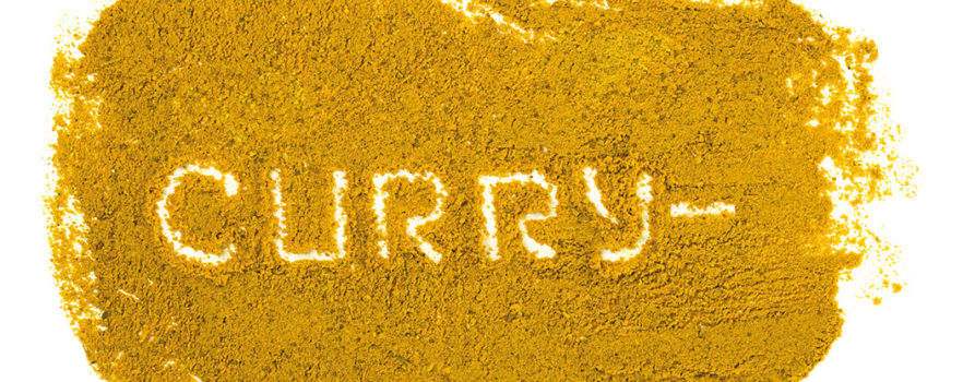 Currypulver mit Schriftzug Curry