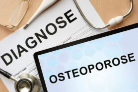 Osteoporose - auf Laptop geschrieben
